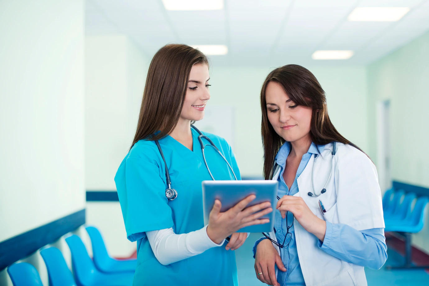 female doctors checking results digital tablet 329181 9236